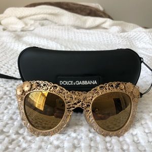 Dolce & Gabbana gold reflective sunglasses